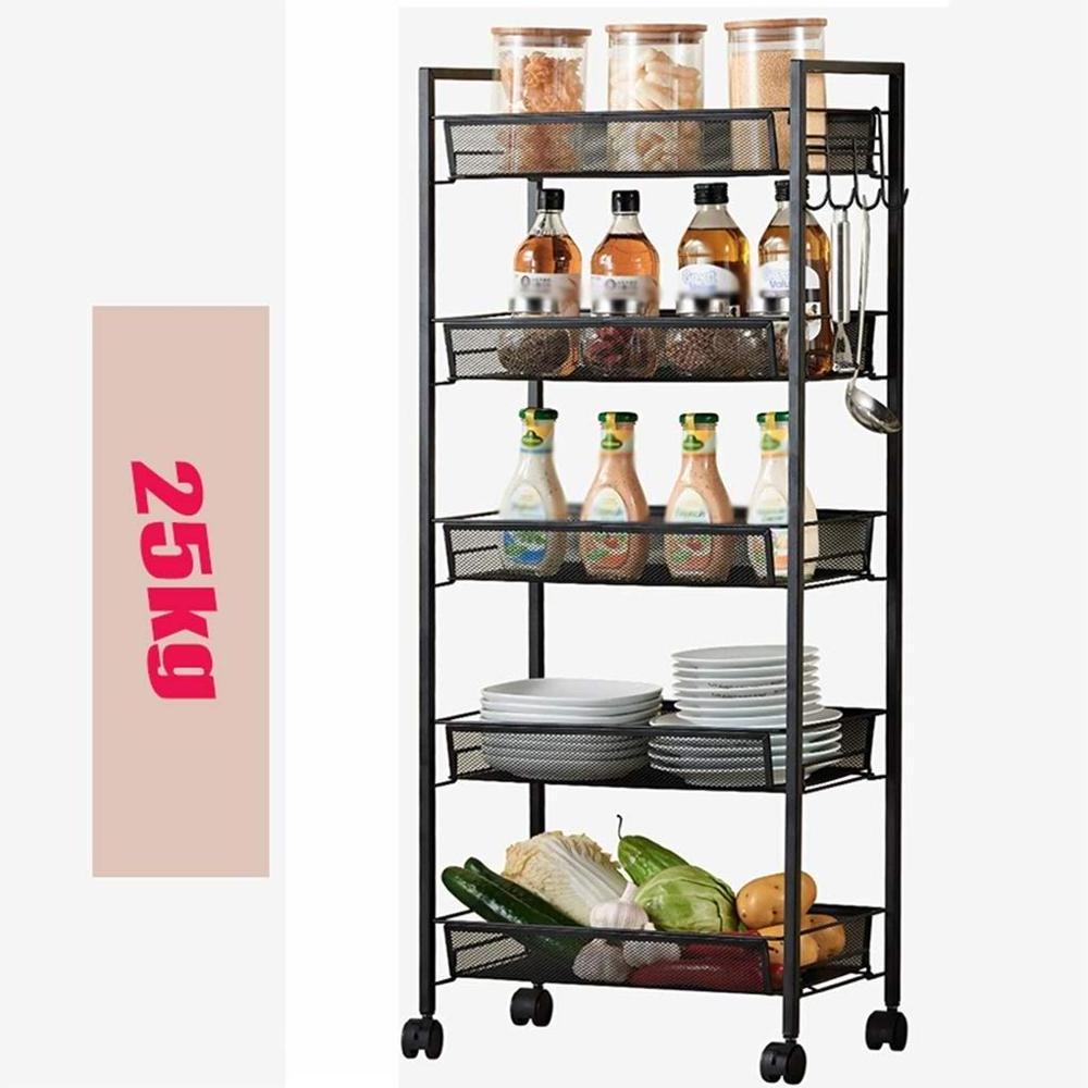 Kitchen Organizer Storage Shelf with Baskets Wholesale Metal Food Silver Storage Holders & Racks Store Display Stand Round