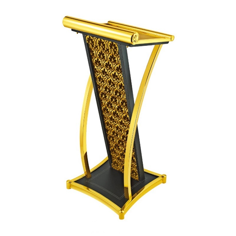 Modern Lectern Podium Speech Pulpit Commercial Furniture Rostrum Manufacture Commercial Hotel Metal Stainless Steel China