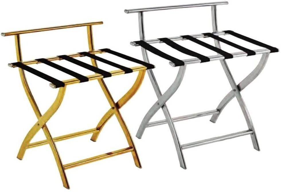 Wholesale home stainless steel luggage stand hotel wooden folding hotel luggage rack