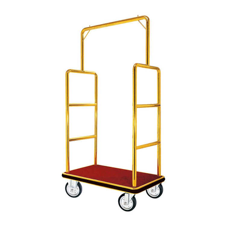 Wholesale Stainless Steel Luggage Trolley Hotel Lobby Cart