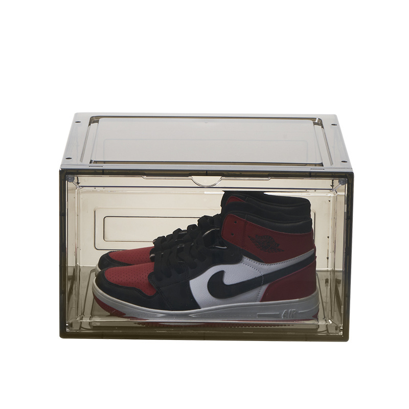 Hot sale reasonable price sneaker storage shoe box shoe case stackable foldable plastic storage box with led light