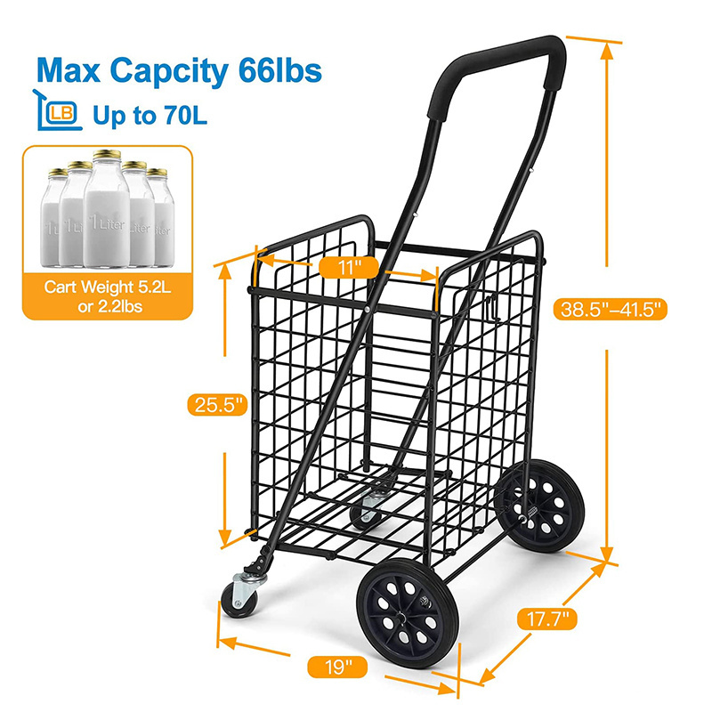 High Quality Cheap Folding Shopping Cart Trolley Bag with Wheels for Elderly