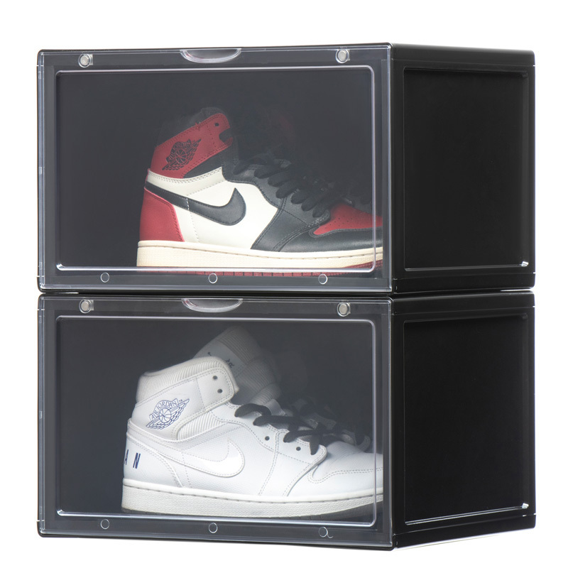 Wholesale Collapsible Multifunctional Plastic Folding Box Foldable Plastic Clear Sneakers Transparent Shoe Storage Box