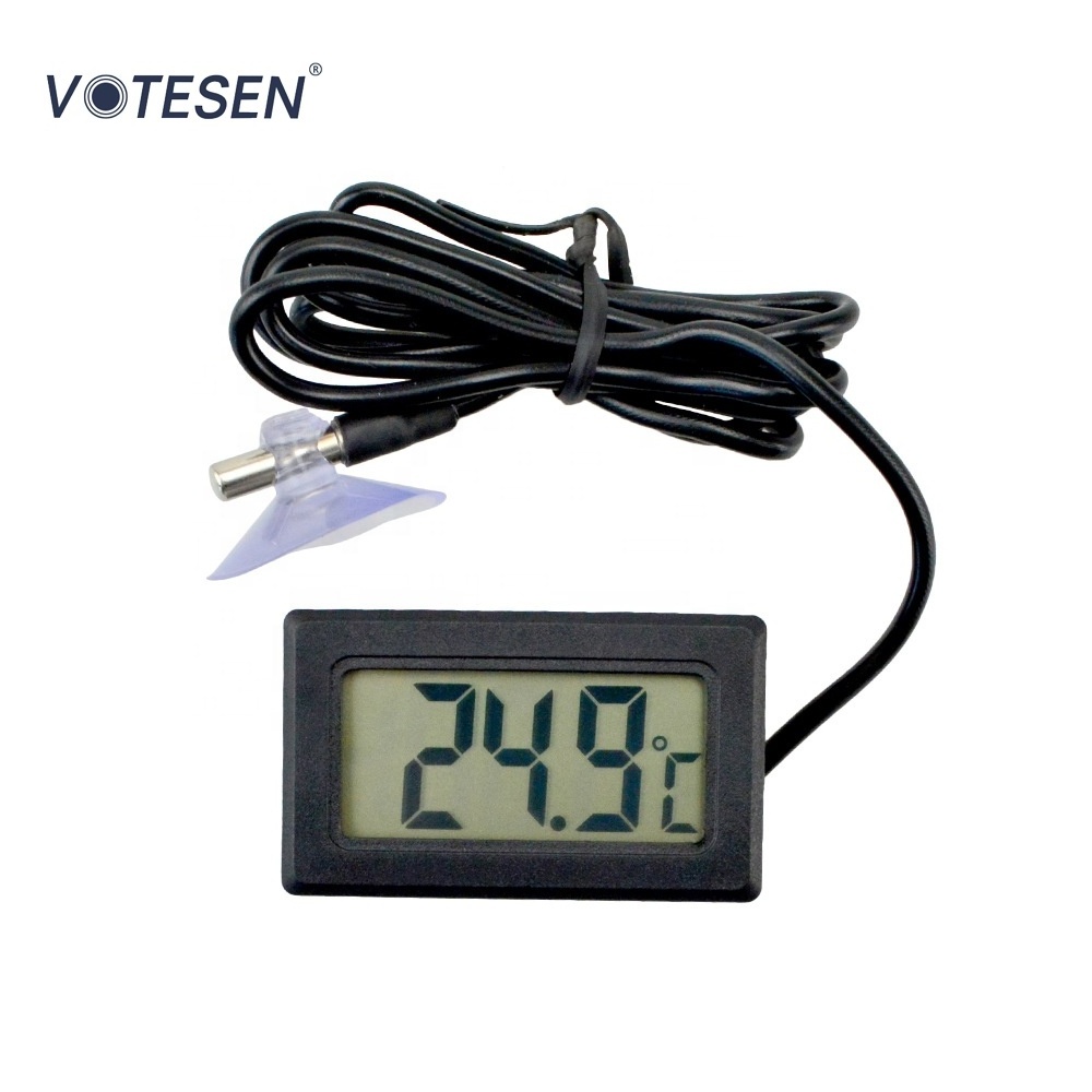 Waterproof Probe with Suction Cup Thermometer Digital Display for Aquarium Acrylic Reptile Box