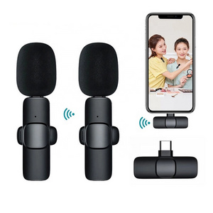 Professional Video Recording Mini Mic Wireless Lavalier Lapel Microphone for YouTube Interview Livestream