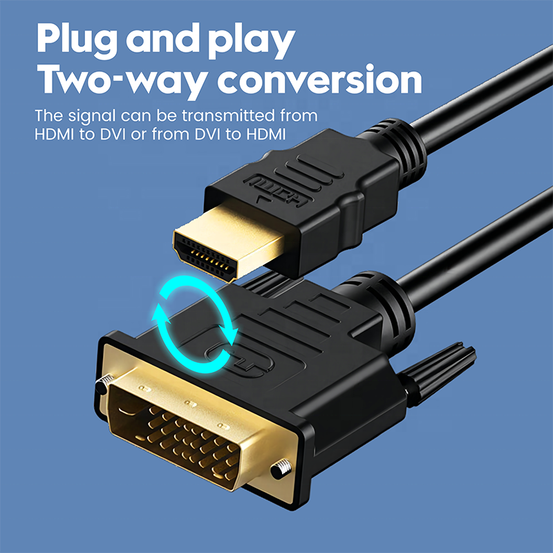 HDMI to DVI Cable Male DVI-D to HDMI Male Adapter Cable 1080P DVI Adapter for Monitor Laptop Computer