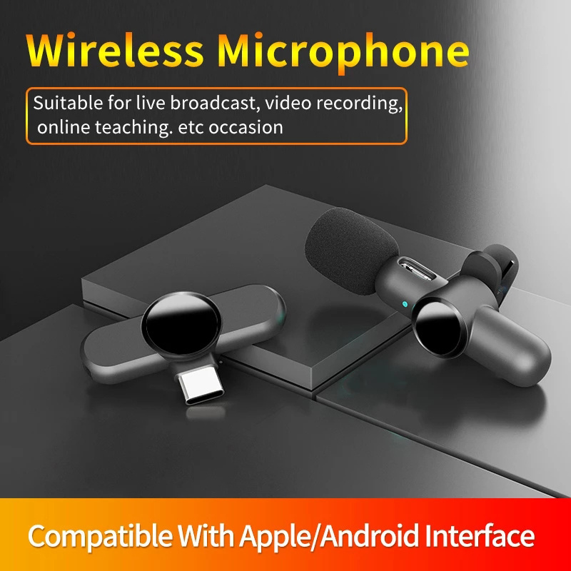 Small and Portable Wireless Lavalier Microphones For Interview Recording Live Microphone