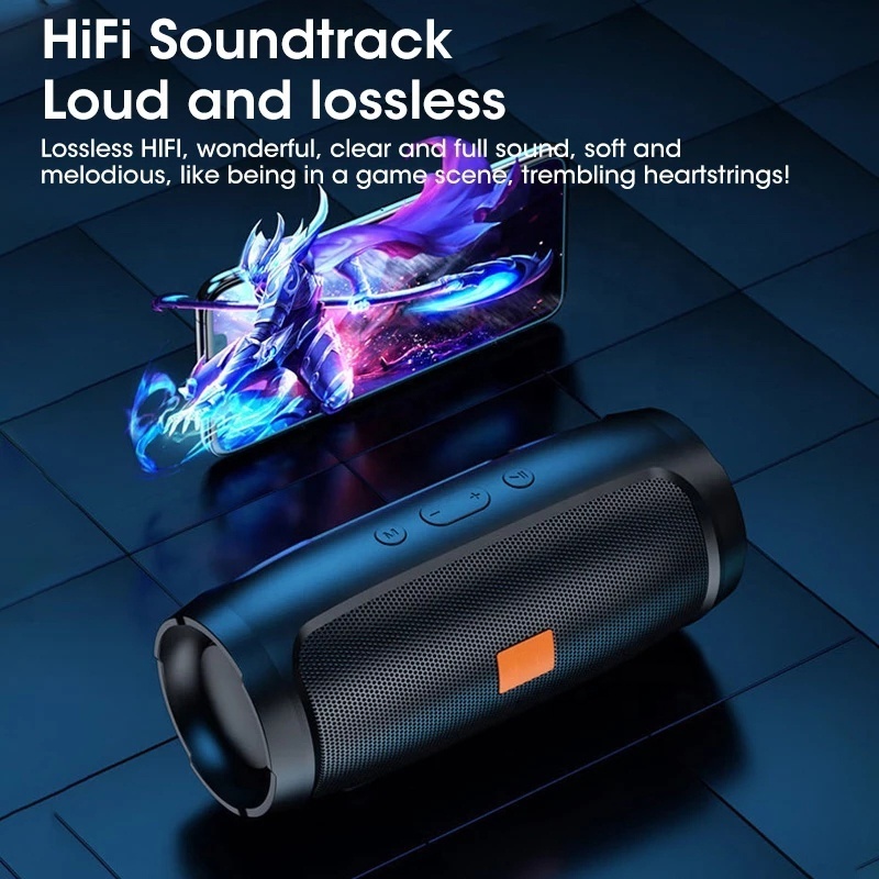 Waterproof Portable BT Speakers with Double Subwoofer Heavy Bass Wireless Speaker for Outdoor Travel