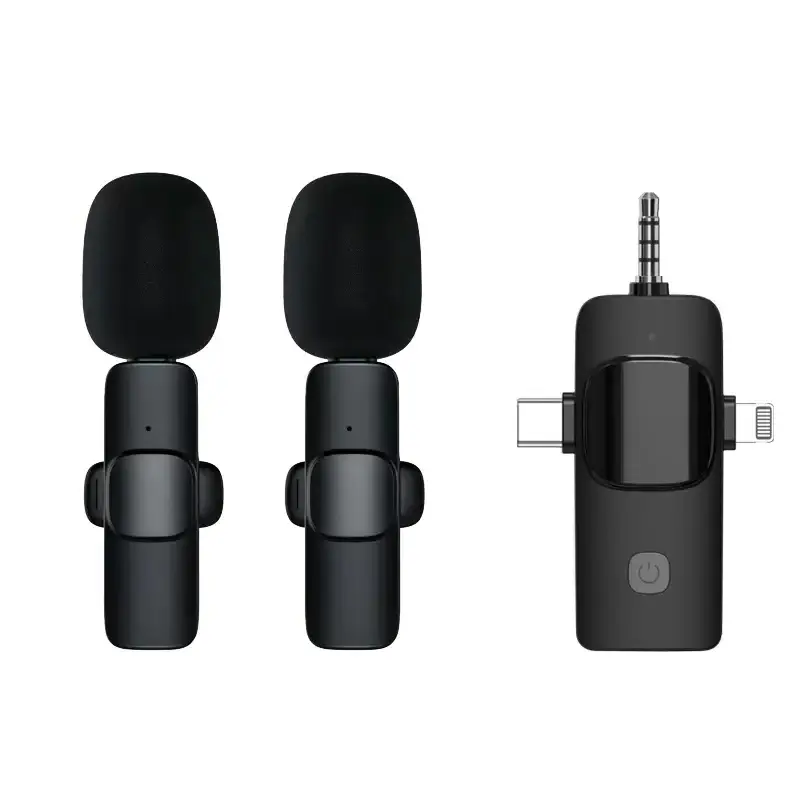 Professional Wireless Lavalier Lapel Microphone for iPhone iPad Cordless Recording Mic for Interview Video Podcast Vlog