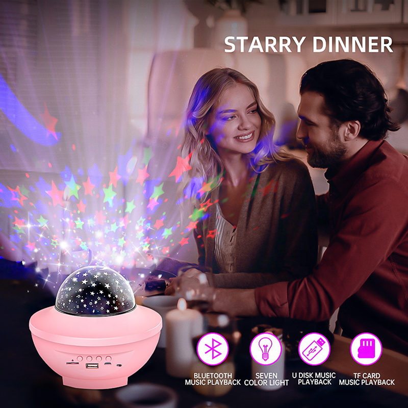 Star Projector Lights for Bedroom Wireless BT Speaker with U Disk TF Card Starry Light Projector for Room Decor Party