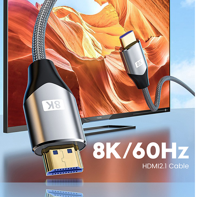 Ultra High Speed 8K HDMI Cable 4K 120Hz HDMI to HDMI Braided Cord Compatible with Roku TV PS5