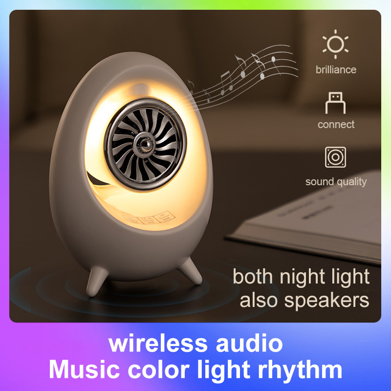 Portable Colourful LED Night Light Wireless Speaker Subwoofer 4D Surround Sound BT5.0 Speakers