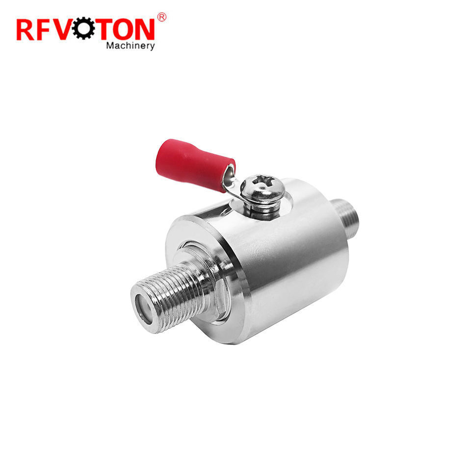 RF circular Lightning arrester for cctv F female to F female jack coaxial connector 0-3Ghz with 90V 230V tube discharge