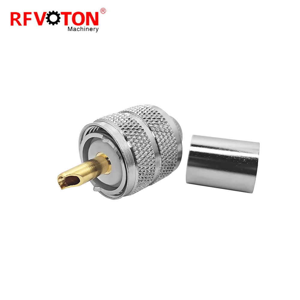 UHF PL259 Male Crimp Connector for Rg8/rg213/rg214 Cable Lmr400 Rf Coaxial Connector CNC Brass PTFE Usb Type C Male to Female