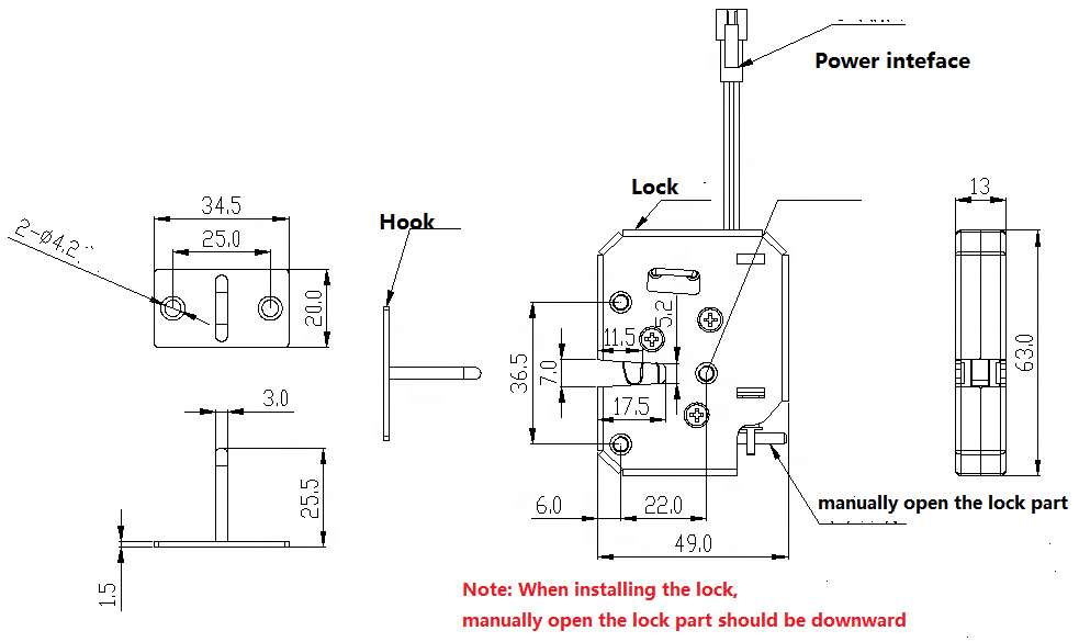 VE-P204 12v 2A Smart Electronic Metal Safety Cabinet Lock