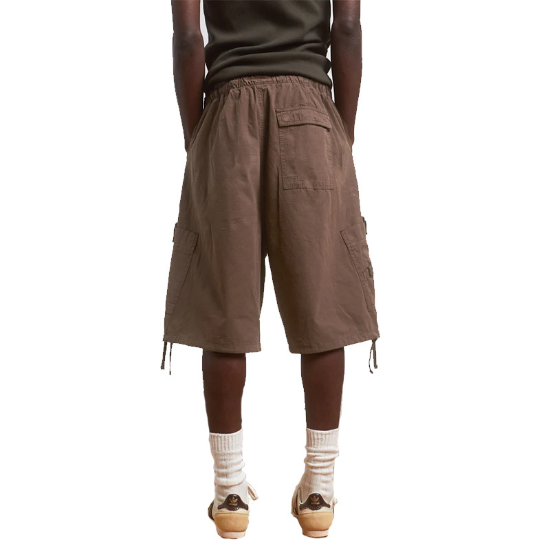 New Fashion Six Pockets Style Baggy Shorts Pants Men Brown Oversized Parachute Cargo Shorts