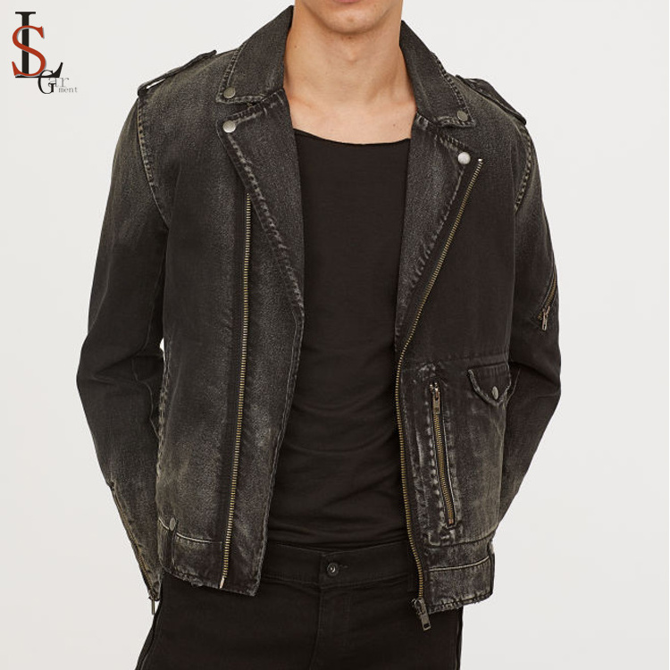 Chinese Manufacturers Wholesale Clothing Custom Denim Biker Mens Jean Jacket