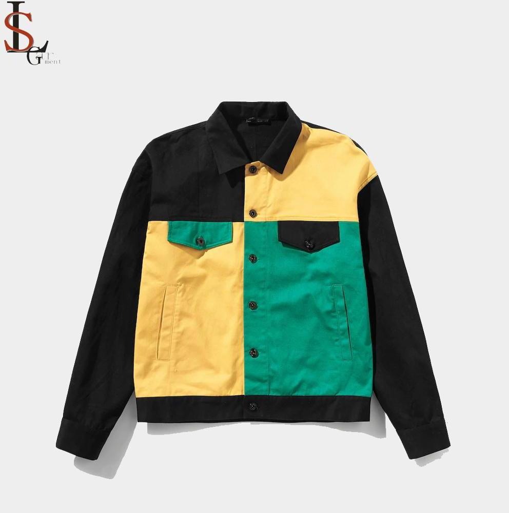 Wholesale price fashion custom design casual multi-color twill men's jackets