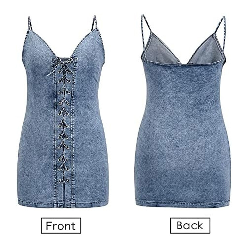 New arrivals wholesale price fashion casual Y2K denim dress party club night out dresses for women