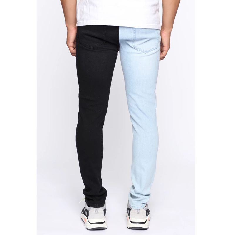 Custom private label skinny jeans men wholesale direct factory skinny washed two colors denim men jeans