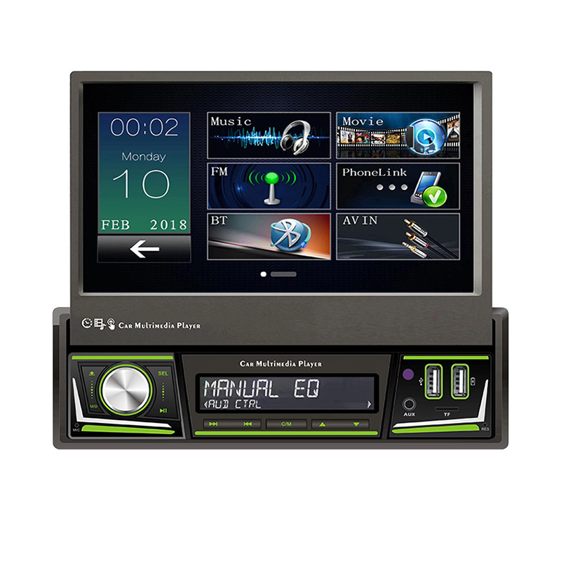 Big screen 1 Din Car cassette GPS navigation player for universal fit for all car with radio BT 1080p video