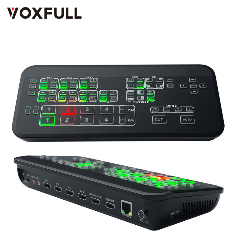 Voxfull HD420 Professionals Portable Multi-Format Studio Mini Live Streaming Equipment video mixer switcher