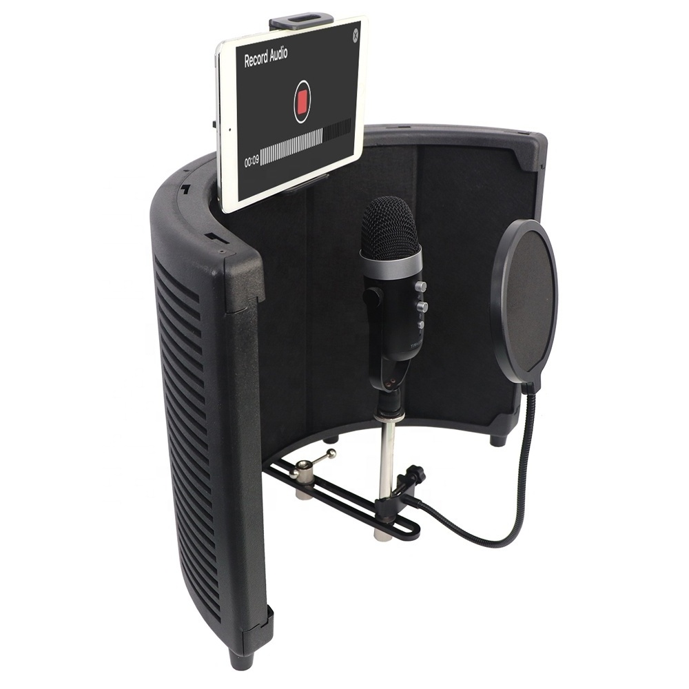 Soundproofing Portable Vocal Booth ISS60 Tabletop sound reflexion filter Microphone Isolation Shield