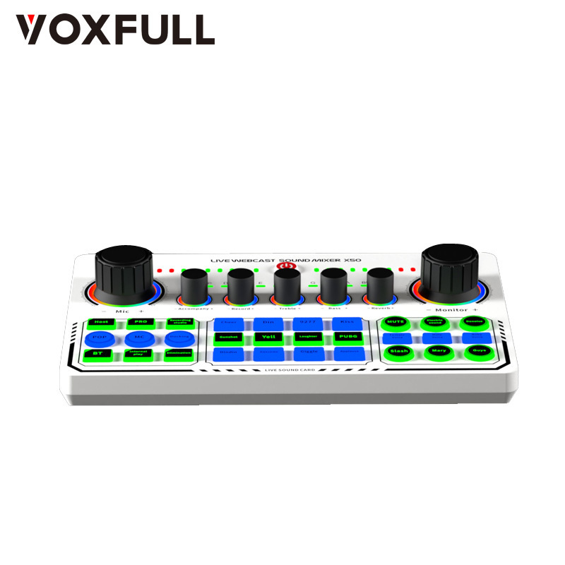 Voxfull X50 Portable Home Recording Studio Equipment Sound Card For Computer Live Streaming Phone