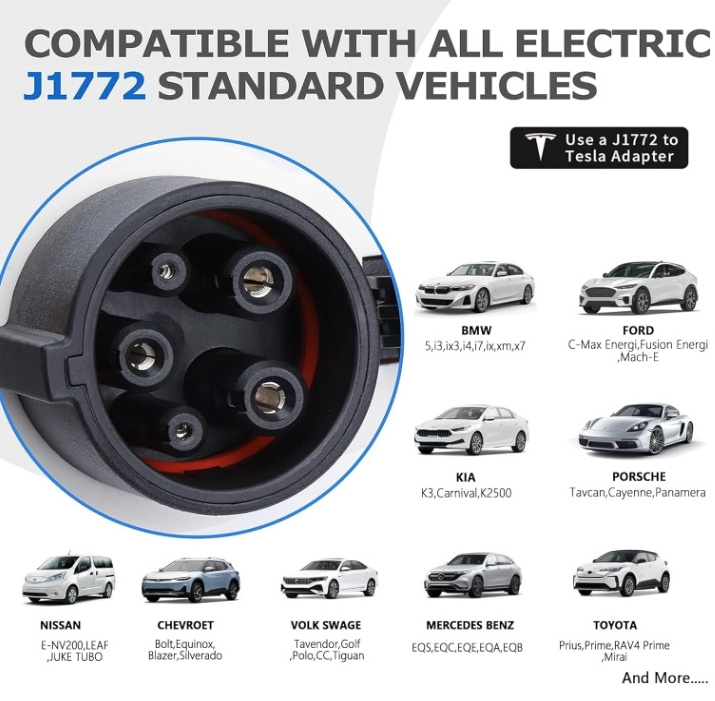 Customizable  32 amp level 2 mobile emergency portable ev charger EVSE type1 electric car charging station with Screen