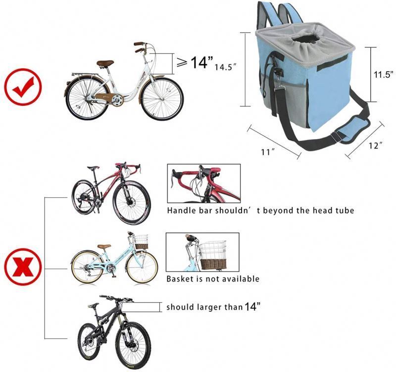 Outdoor Travel Bike Sports Cat Dog Carrier Bicycle Front Basket Bicycle Pet Carrier