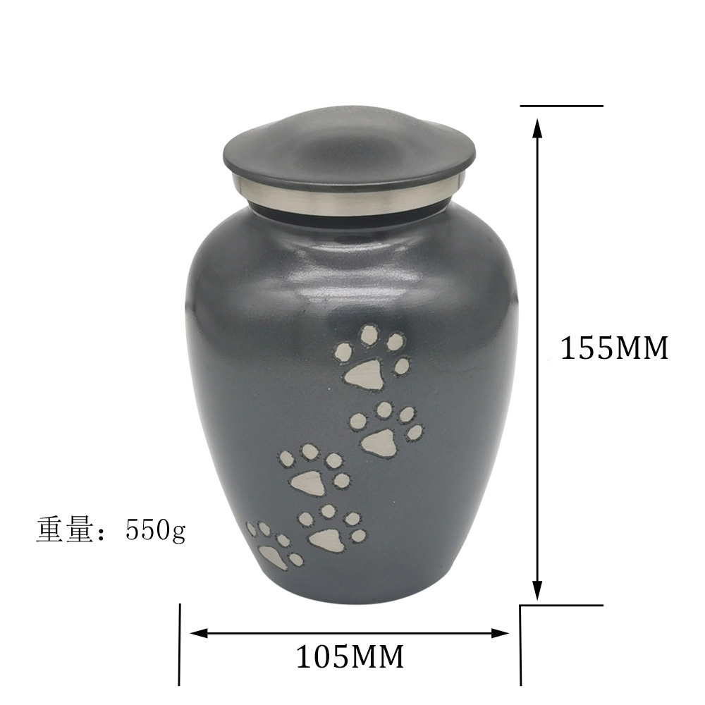 Hot Sale Paw Print Pet Memorial Urn Metal Cremation Cat And Dog Pet Urn