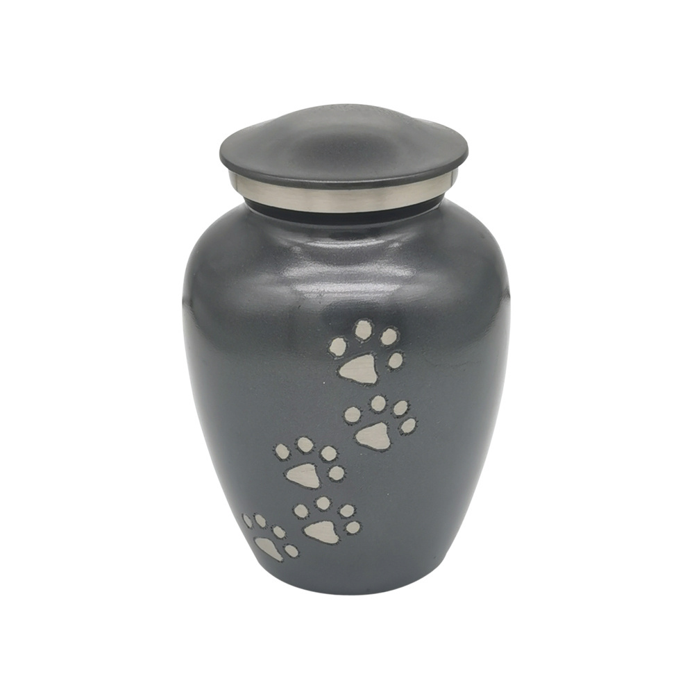 Hot Sale Paw Print Pet Memorial Urn Metal Cremation Cat And Dog Pet Urn