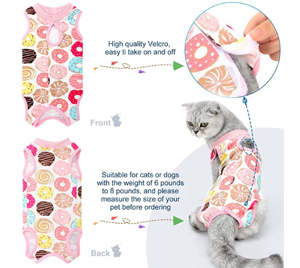 Cat Recovery Suits Cotton Cat Recovery Body Wraps Breathable Kittens Recovery Clothes  cat pajamas dog pajamas