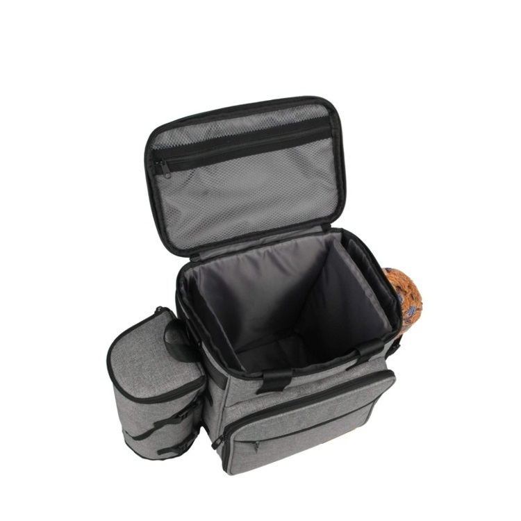 Eco-friendly Airline Approved Best Storage Food Toy Accessories Small Pet Backpack Tote Cat Dog Travel Bag With Bowl