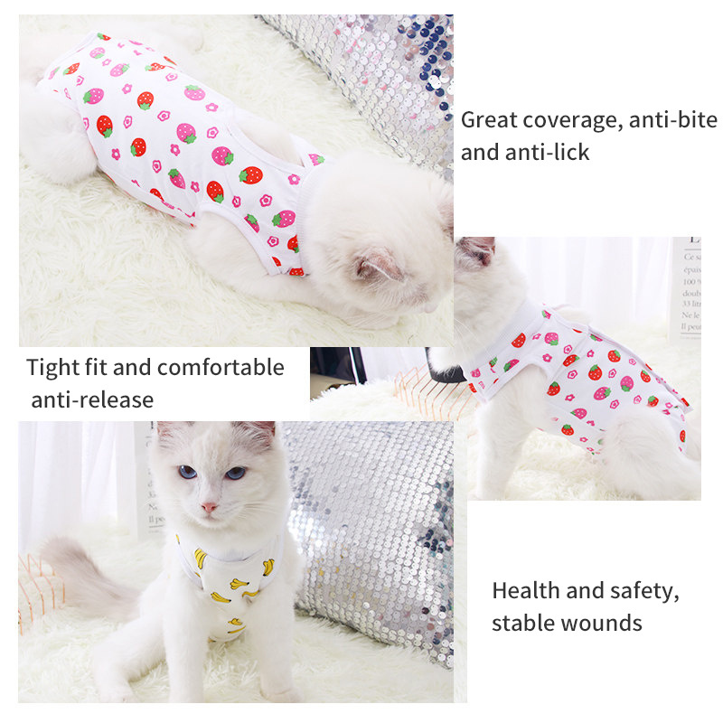 Cat Recovery Suits Cotton Cat Recovery Body Wraps Breathable Kittens Recovery Clothes  cat pajamas dog pajamas