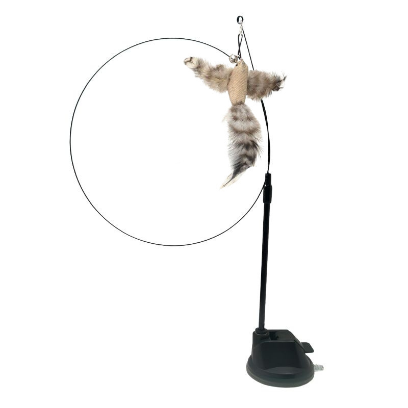 Interactive Cat Toy Funny Feather Bird with Bell Simulation Bird Pet Cat Stick Toy Kitten Teaser Wand Interactive Toy for Cats