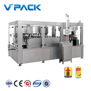 Automatic Food Soft Energy Drinks Fruit Juice Beer Carbonated Beverage Aluminum Can Filling Line