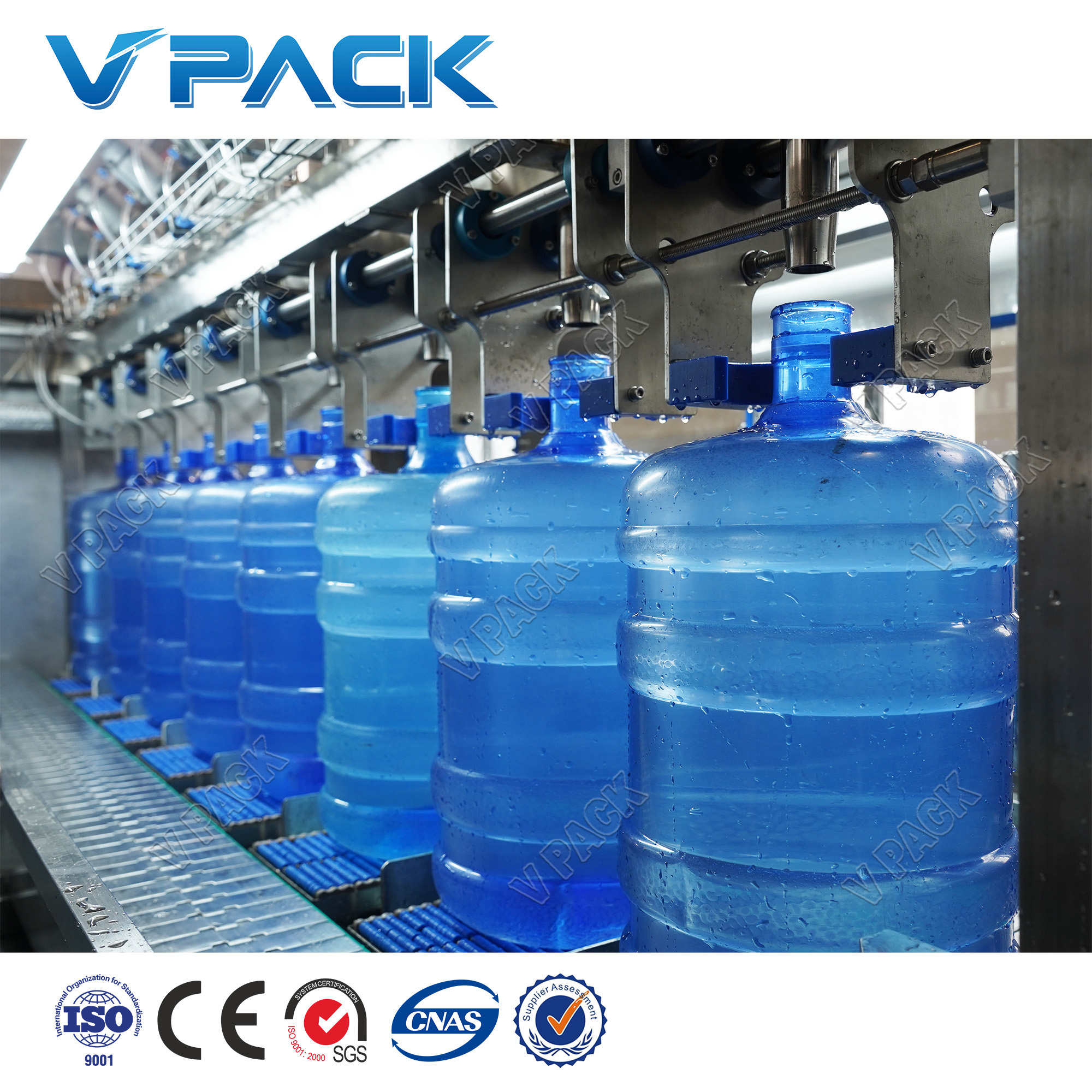 20L Drinking Water Filling Production Line 450 bottles per hour Supporting equipment to produce bottle covers