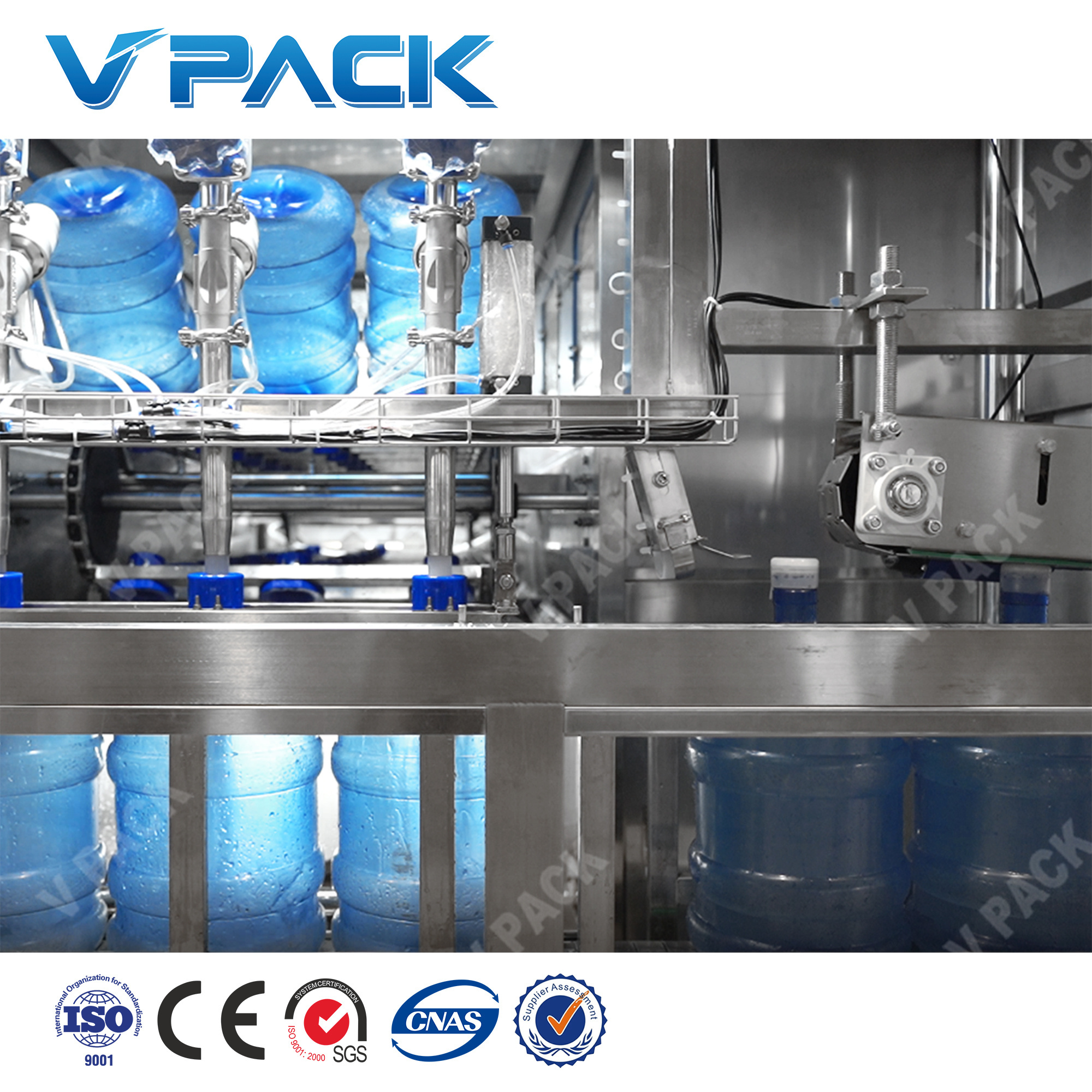 20L Drinking Water Filling Production Line 450 bottles per hour Supporting equipment to produce bottle covers