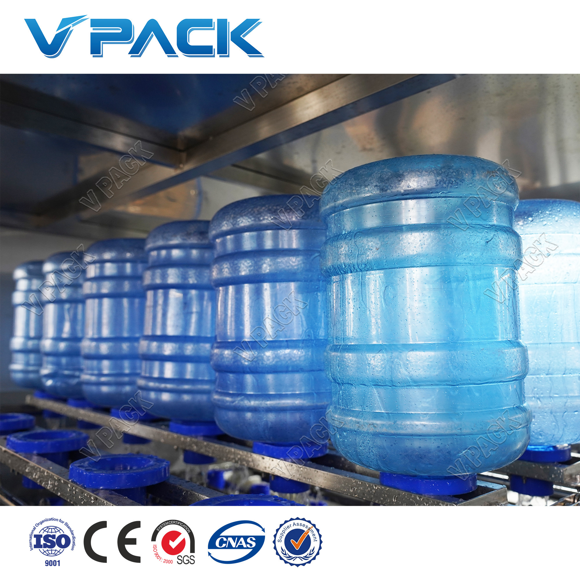 20L Drinking Water Filling Production Line 450 bottles per hour Supporting equipment to produce bottle covers