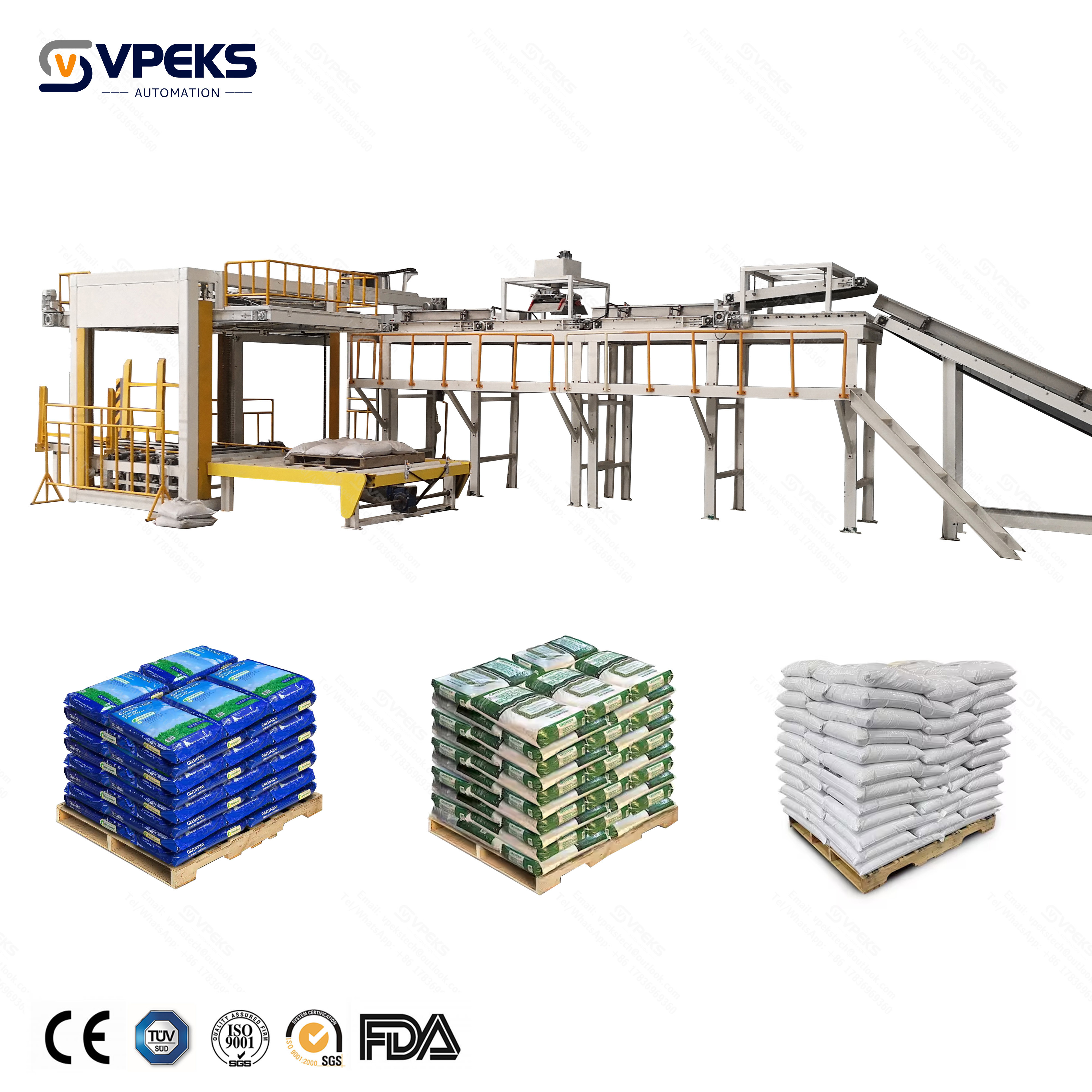 High Level Palletizer VPEKS Automation Faster Case Palletizing Bag Stacking Machine