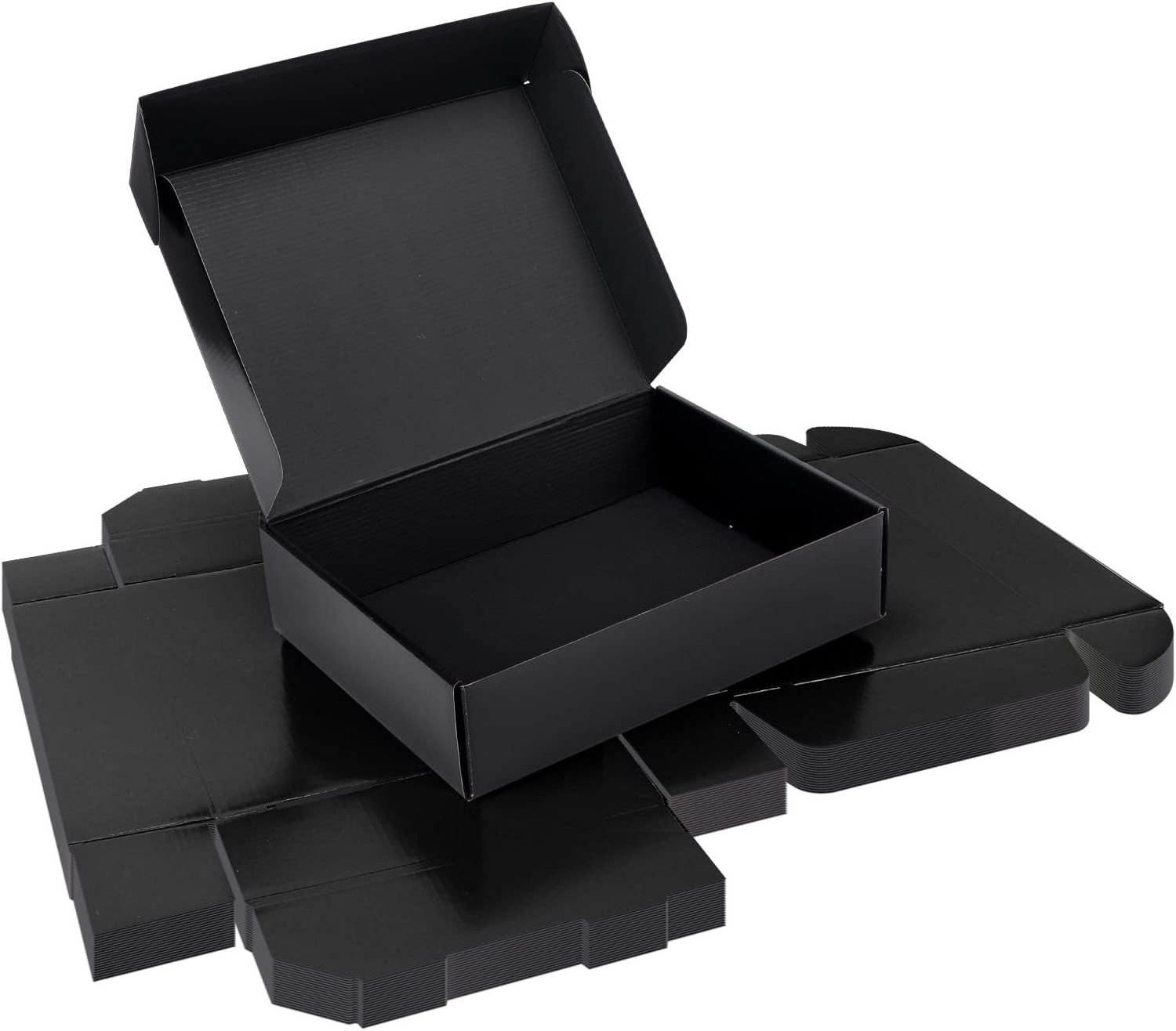 Black Shipping Corrugated Cardboard Mailer Boxes for Packaging, Gift Boxes with Lids for Small Business