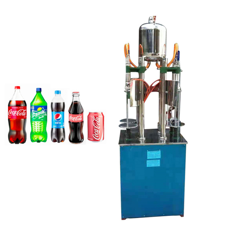 Semi automatic carbonated beverage soda pure mineral water bottle can filling machine