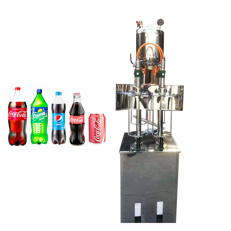 Semi automatic carbonated beverage soda pure mineral water bottle can filling machine