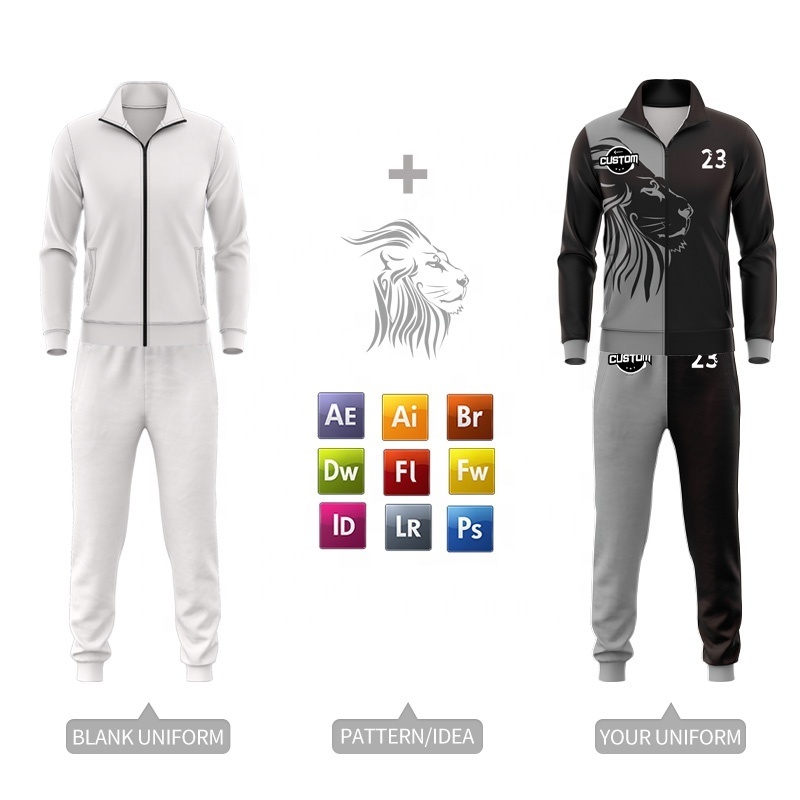 Wholesale Custom Summer Jogging Men Tracksuit Sweatshirts Men'S Hoodies Polyester Blank Velour Football Tracksuits With Zipper