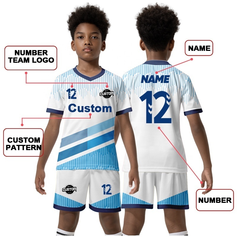 Custom Kids Football Jersey Cheap Sublimation Boys Soccer Uniform Youth Girls Green And White Soccer Training Jersey ZZ-RT2010