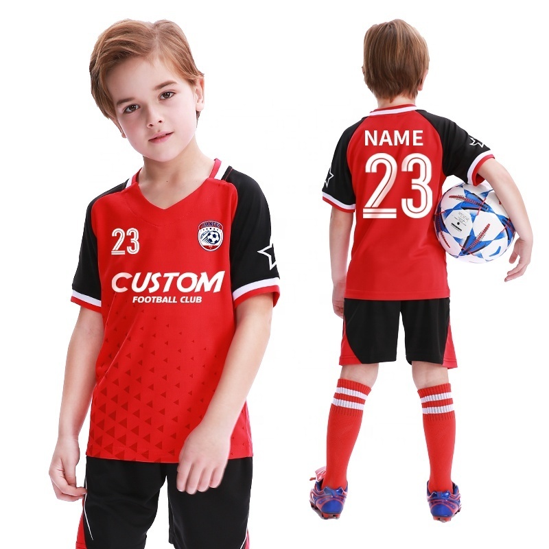 Kids Football Jersey Personalized Boys Soccer Jersey Quiock Dry Soccer Uniform Breathable Football Uniform For Children Y302