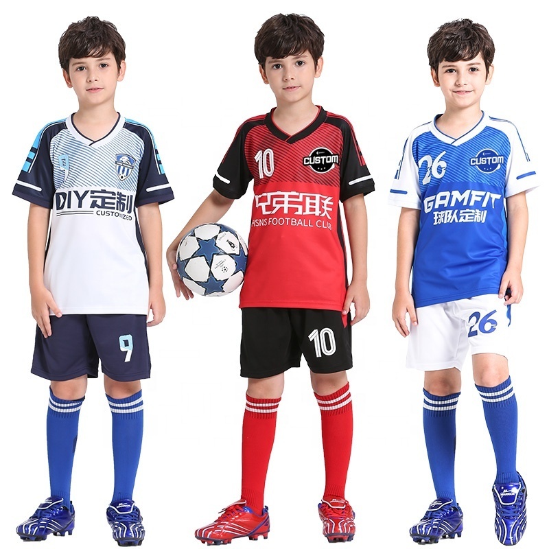 Kids Football Jersey Personalized Boys Soccer Jersey Quiock Dry Soccer Uniform Breathable Football Uniform For Children Y302