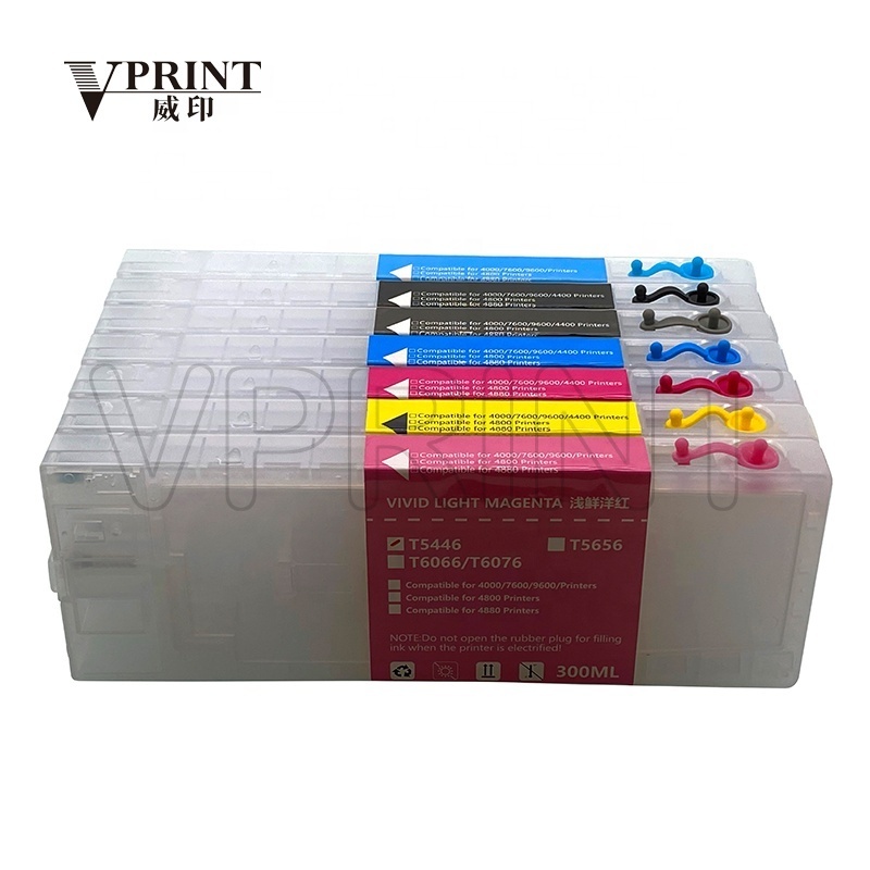 T5441 T5442 T5443 T5444 T5445 T5446 T5447 Ink Cartridge for Epson Stylus Pro 4000 4400 4800 4880 7600 9600 Printer Parts 300ml