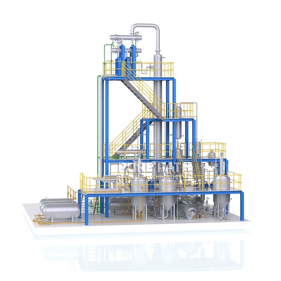 Waste oil to diesel decoloring machine with oil and water separator